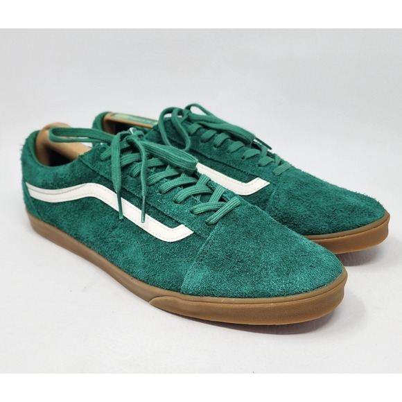 Vans Old Skool Lowpro Skate Shoes Mens 12 Suede Leather Green Gum Colorful New
